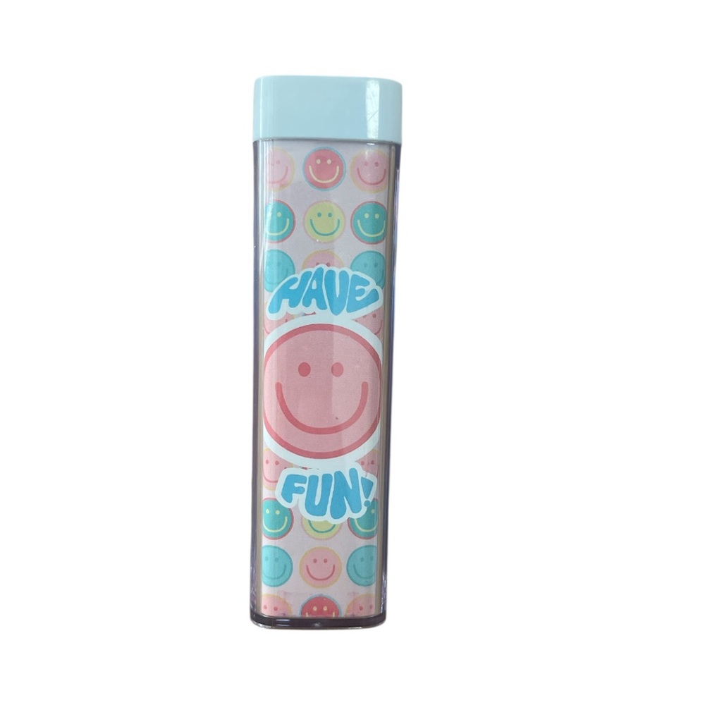 Smiley Face Portable Charger - Blue and Pink